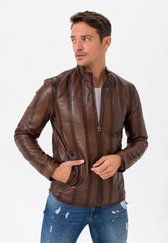 Veste mi-saison Jimmy Sanders en marron : devant