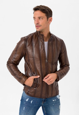 Veste mi-saison Jimmy Sanders en marron : devant