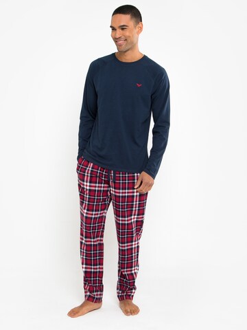 Threadbare Pajamas long 'Flint' in Blue: front