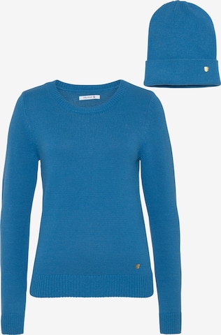 DELMAO Set: Pullover und Mütze in Blau: predná strana