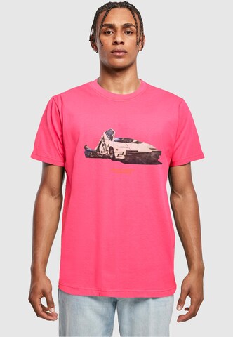 Mister Tee Shirt 'Weekend Wolf' in Roze: voorkant