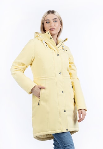 Manteau fonctionnel Schmuddelwedda en jaune : devant