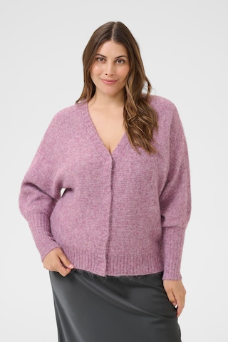 KAFFE CURVE Knit cardigan 'Luma' in Purple: front