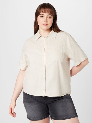 ONLY Carmakoma Blus 'LUDO' i beige: framsida