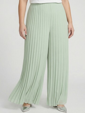 Guido Maria Kretschmer Curvy Широкий Штаны 'Samantha' в Зеленый: спереди