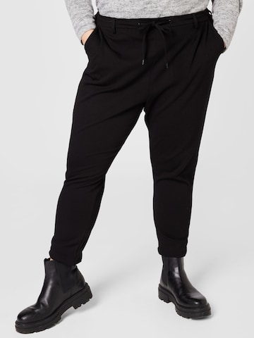 Tapered Pantaloni 'Maddison' de la Zizzi pe negru: față