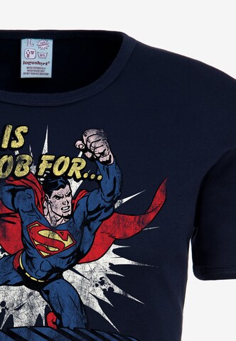 LOGOSHIRT T-Shirt 'Superman' in Blau