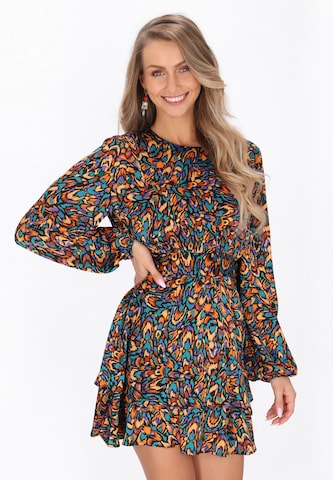 Robe IZIA en mélange de couleurs : devant