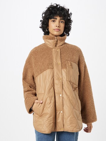 Monki Between-season jacket in Brown: front