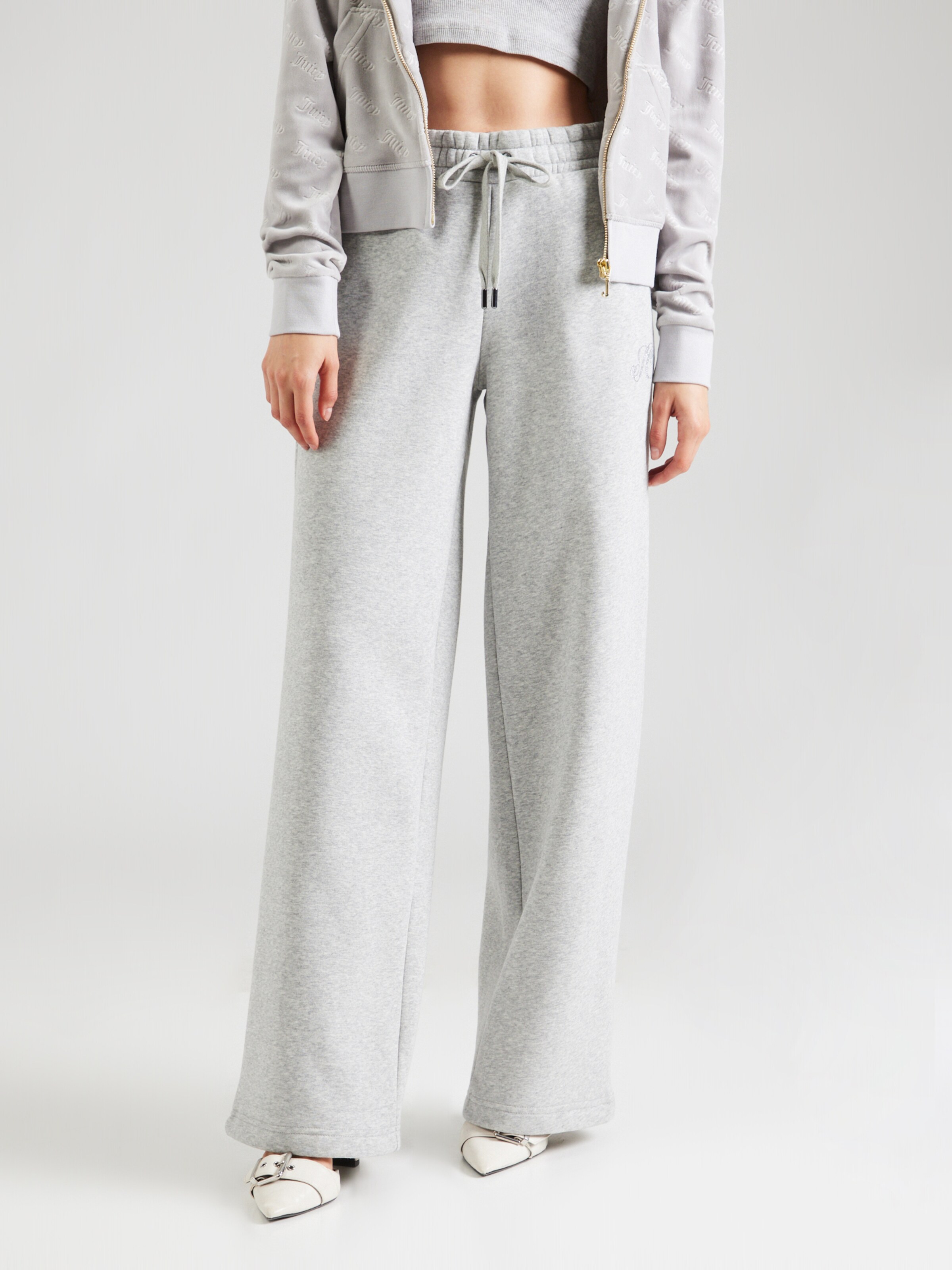 Juicy Couture ライトグレー ベロア　パンツ Juicy Couture Wide leg Pants 'Dach Alex' in Mottled Grey | ABOUT YOU