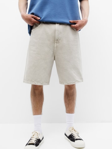 Pull&Bear Loosefit Shorts in Beige: predná strana