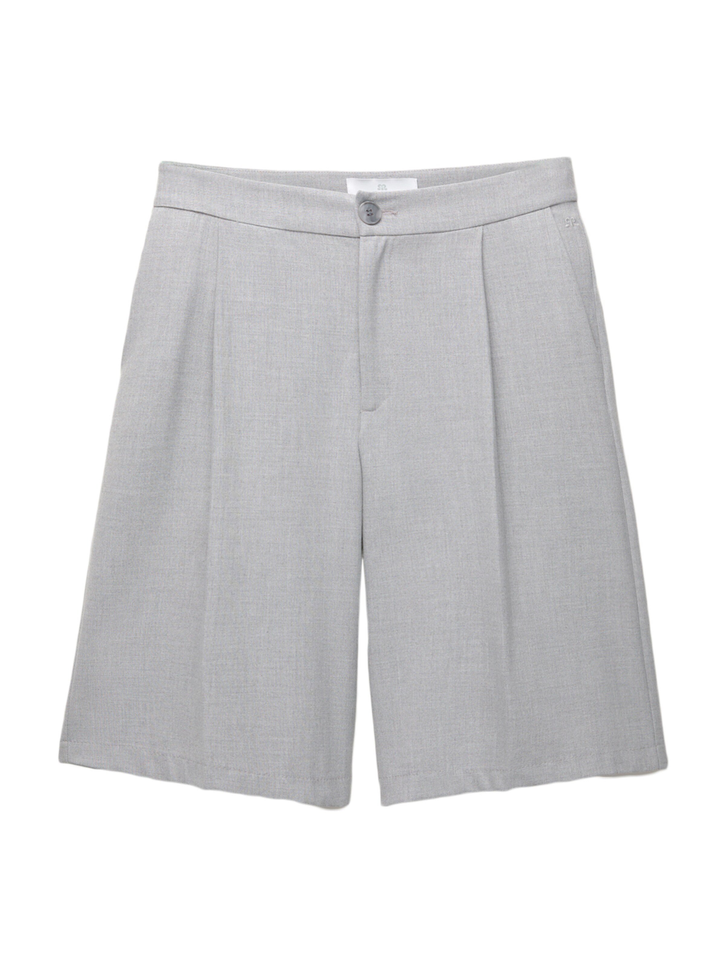 Pull&Bear Široký strih Plisované nohavice - Sivá: predná strana