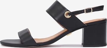 Kazar Strap Sandals in Black: front