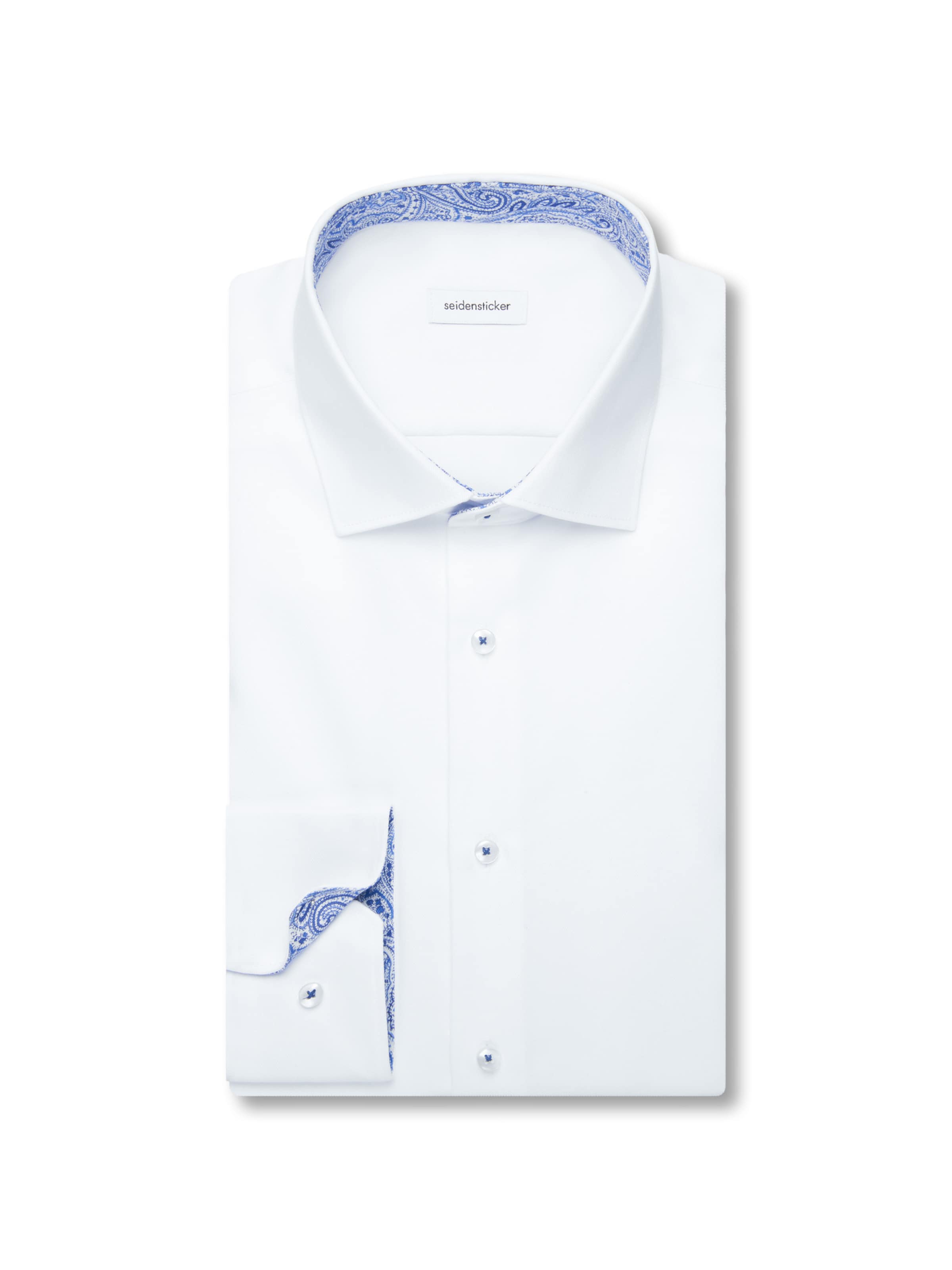 SEIDENSTICKER Slim fit Zakelijk overhemd 'Schwarze Rose' in Wit