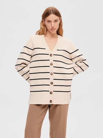 Cardigan SELECTED FEMME en beige : devant