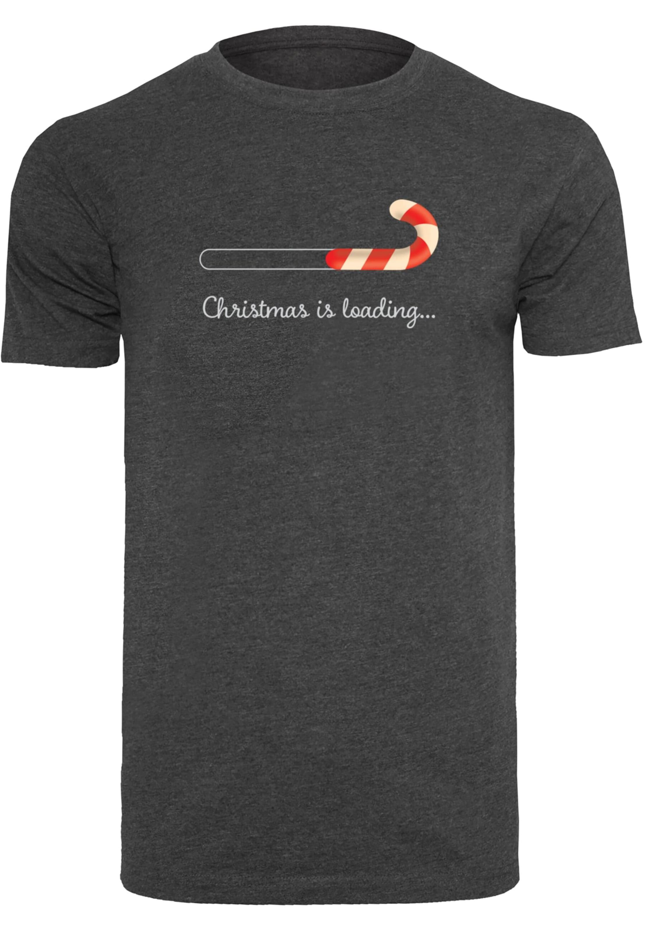 Merchcode T-Shirt 'Christmas Loading' in Grau: Vorderseite