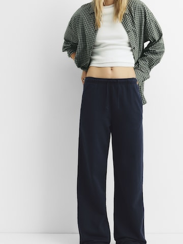 Pull&Bear Wide leg Broek in Blauw