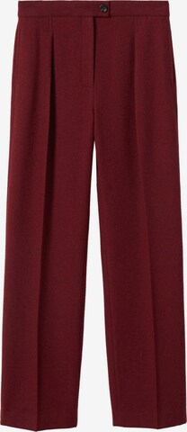 Loosefit Pantalon à plis 'Coach' MANGO en rouge : devant