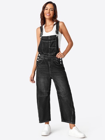 Imily Bela Loosefit Tuinbroek jeans in Zwart: voorkant