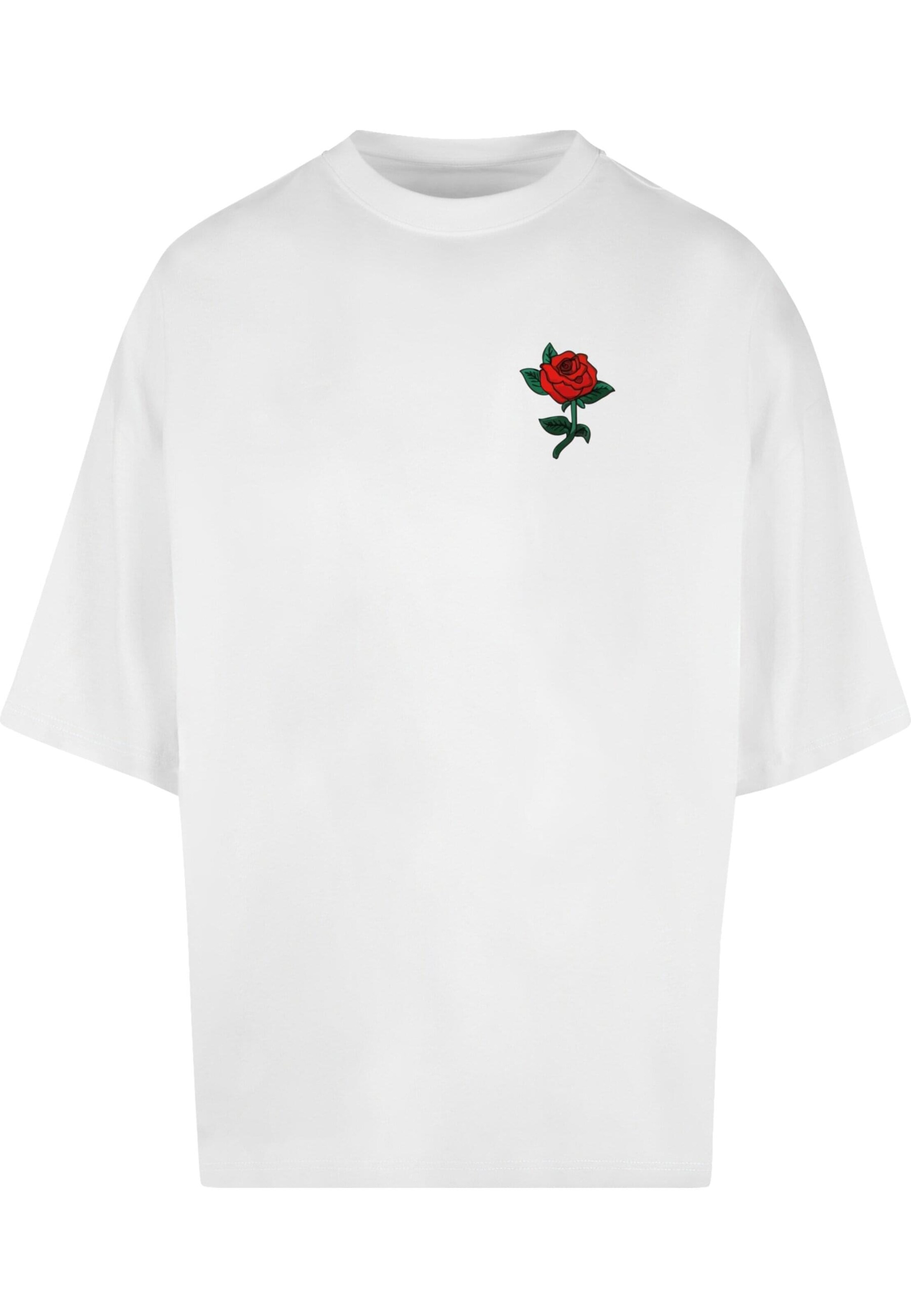 Mister Tee Shirt 'Rose' in Wit: voorkant