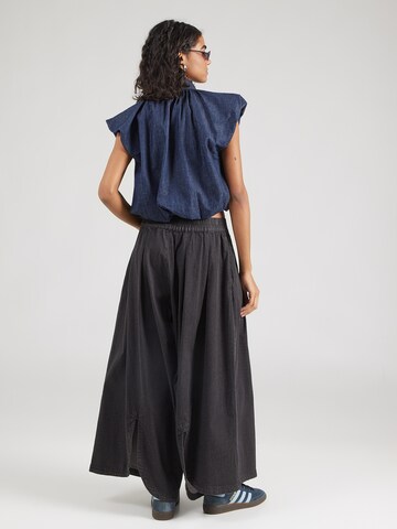 alife & kickin Wide leg Bandplooibroek 'NadetteAK' in Zwart