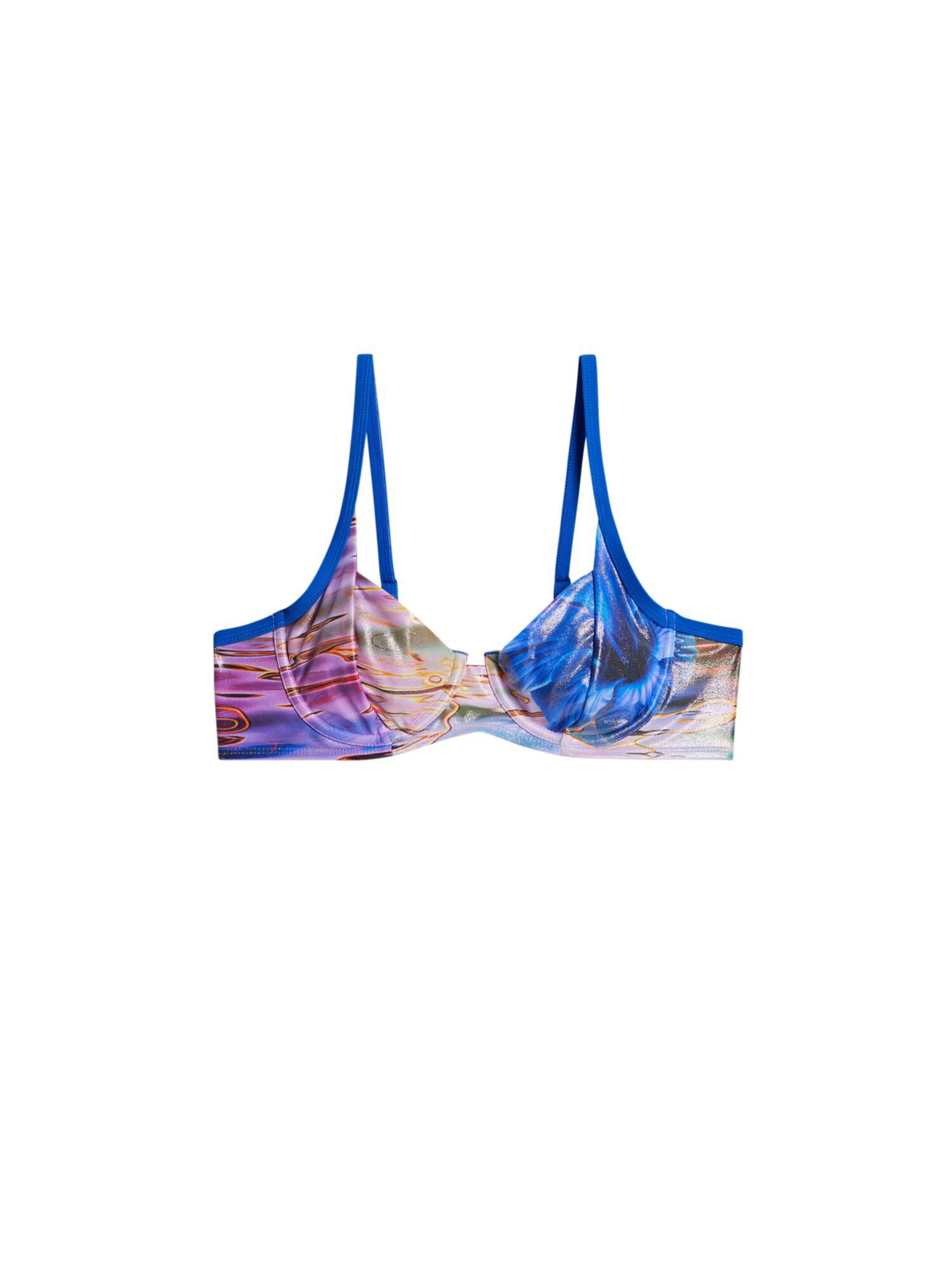 DesigualBustier Bikini gornji dio - plava boja: prednji dio