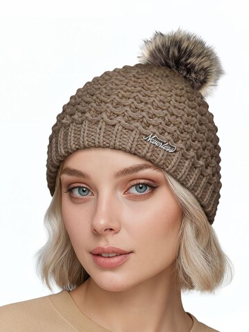 Neverless Beanie '1978' in Beige: front