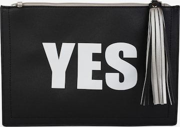 styleBREAKER Clutch 'Clutch mit YES und NO Print' in Silber: Vorderseite