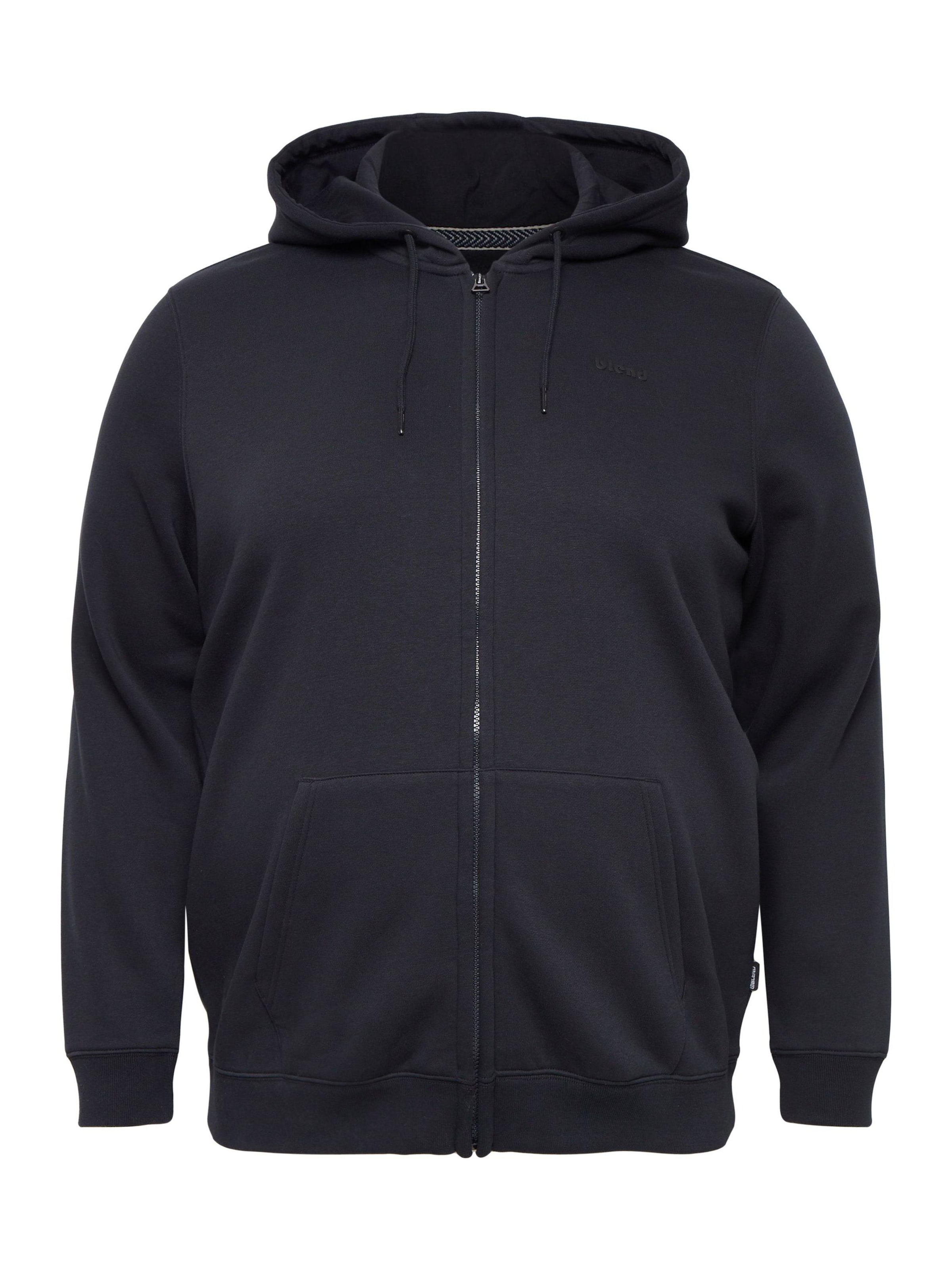 BLEND - Sudadera con cremallera ' BHDOWNTON FULLZIP ' en negro: frente