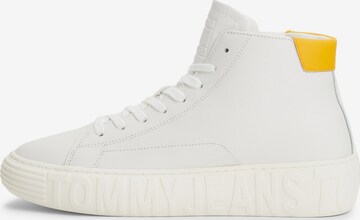 Tommy Jeans High-Top Sneakers in White: front