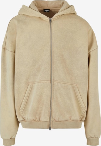 Urban Classics Zip-Up Hoodie in Beige: front