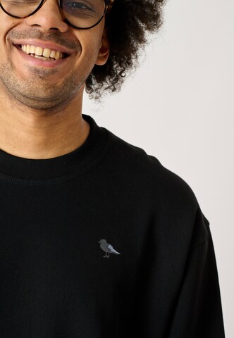 Cleptomanicx Sweatshirt 'Embro Gull Mono' in Black