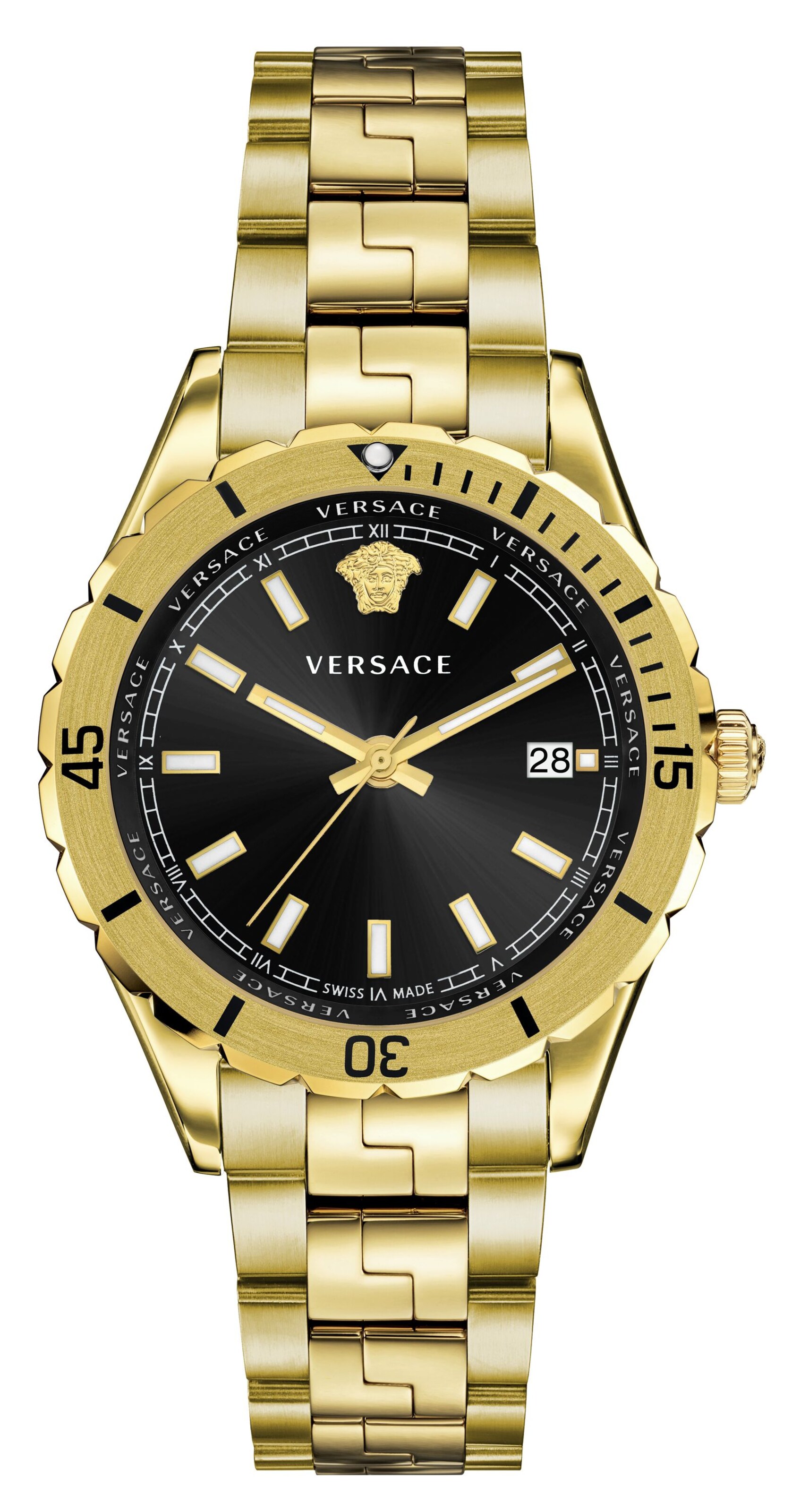 VERSACE Uhr 'Hellenyium' in gold / schwarz, Produktansicht