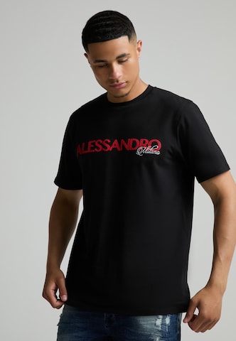 Alessandro Zavetti - Camisa 'Linalli' em preto