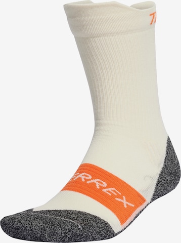 ADIDAS TERREX Athletic Socks 'Cold.Rdy Crew Wool' in White: front