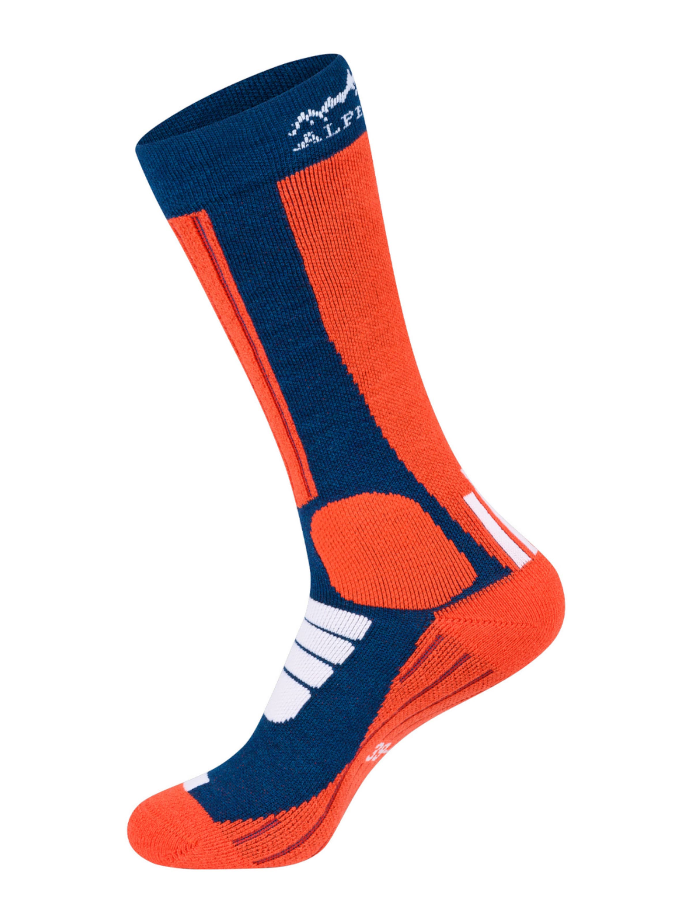 Alpenwert Kniestrümpfe 'Skisocken Merino'‌‌ in Orange: Vorderseite