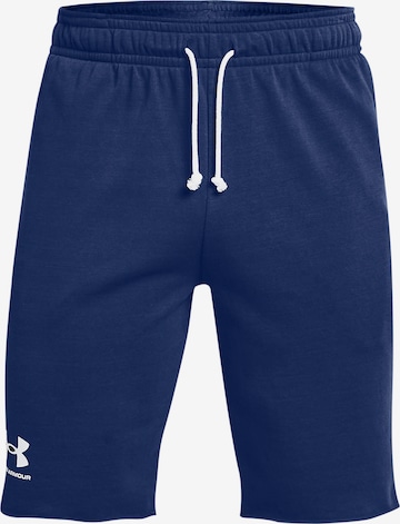 UNDER ARMOUR Regular Workout Pants 'Rival' in Blue: front