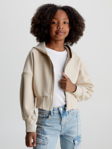 Calvin Klein Jeans Sweatvest in Beige: voorkant