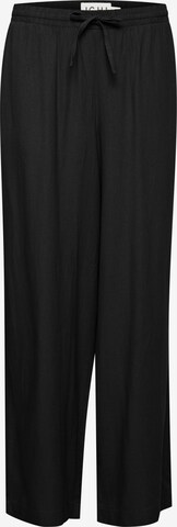 ICHI Wide leg Broek 'Ihlino' in Zwart: voorkant