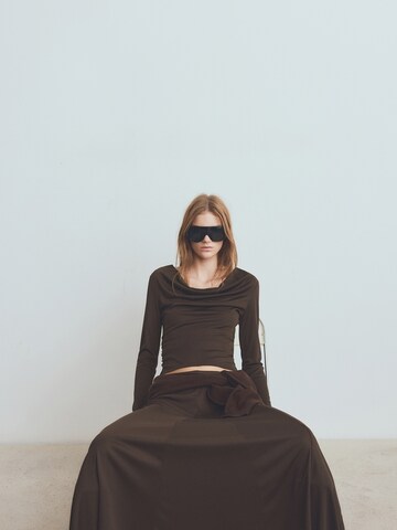 MANGO Majica 'ODETTE' | rjava barva