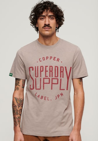 Superdry Shirt 'Copper' in Beige: voorkant