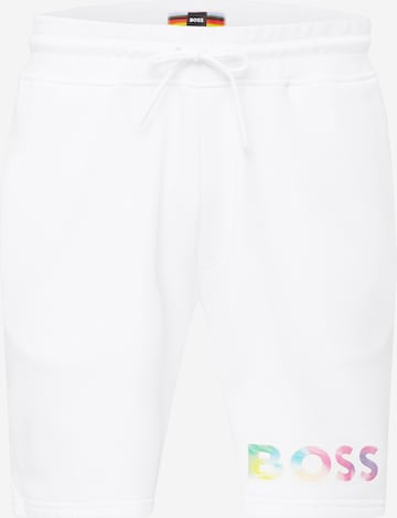 BOSS Orange Regular Pants 'Javon' in White: front