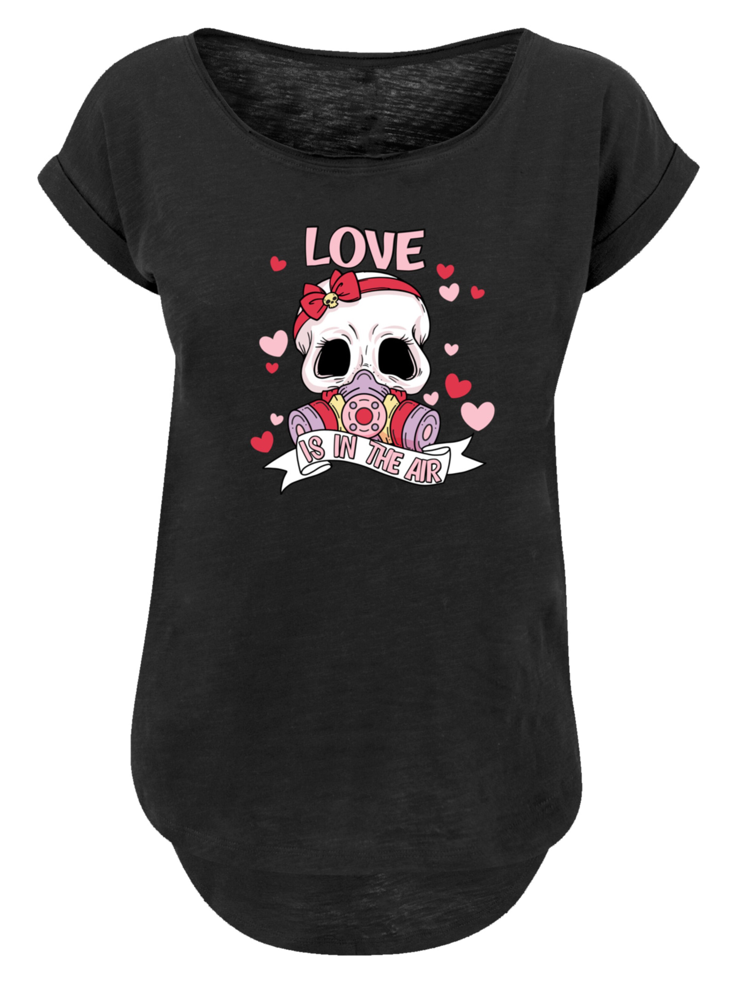 T-shirt 'Anti Valentinstag Love Is In The Air' F4NT4STIC en noir : devant