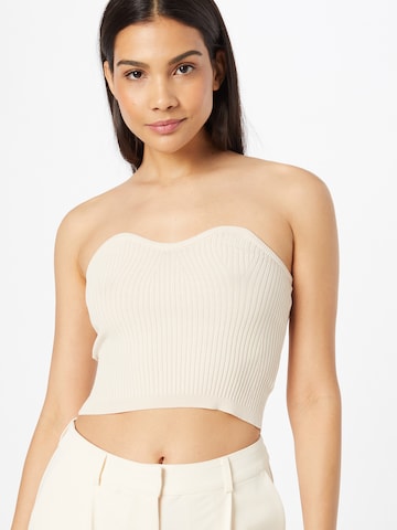 LENI KLUM x ABOUT YOU Knitted Top 'Charlie' in White: front