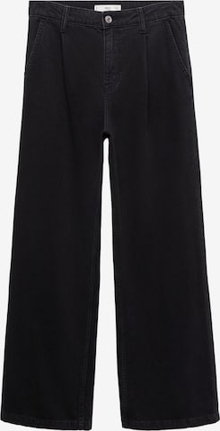 MANGO Wide leg Pressveckade jeans 'ARLETITA' i svart: framsida