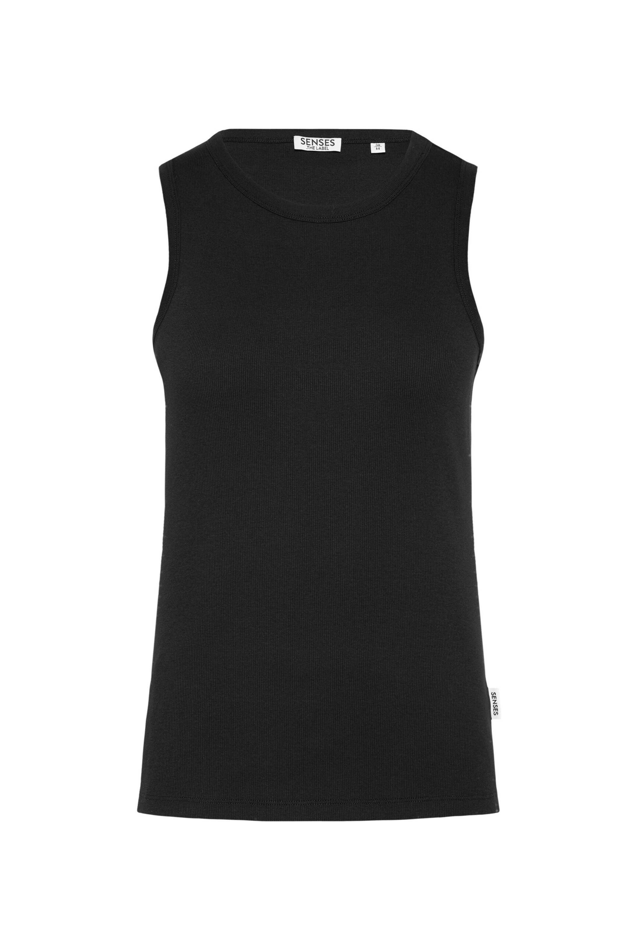 SENSES.THE LABEL Top in Black: front