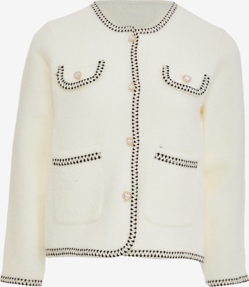 CARNEA Knit Cardigan in White: front