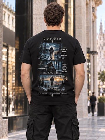 LUNØIR Studio Shirt 'Only You Know the Fight' in Zwart