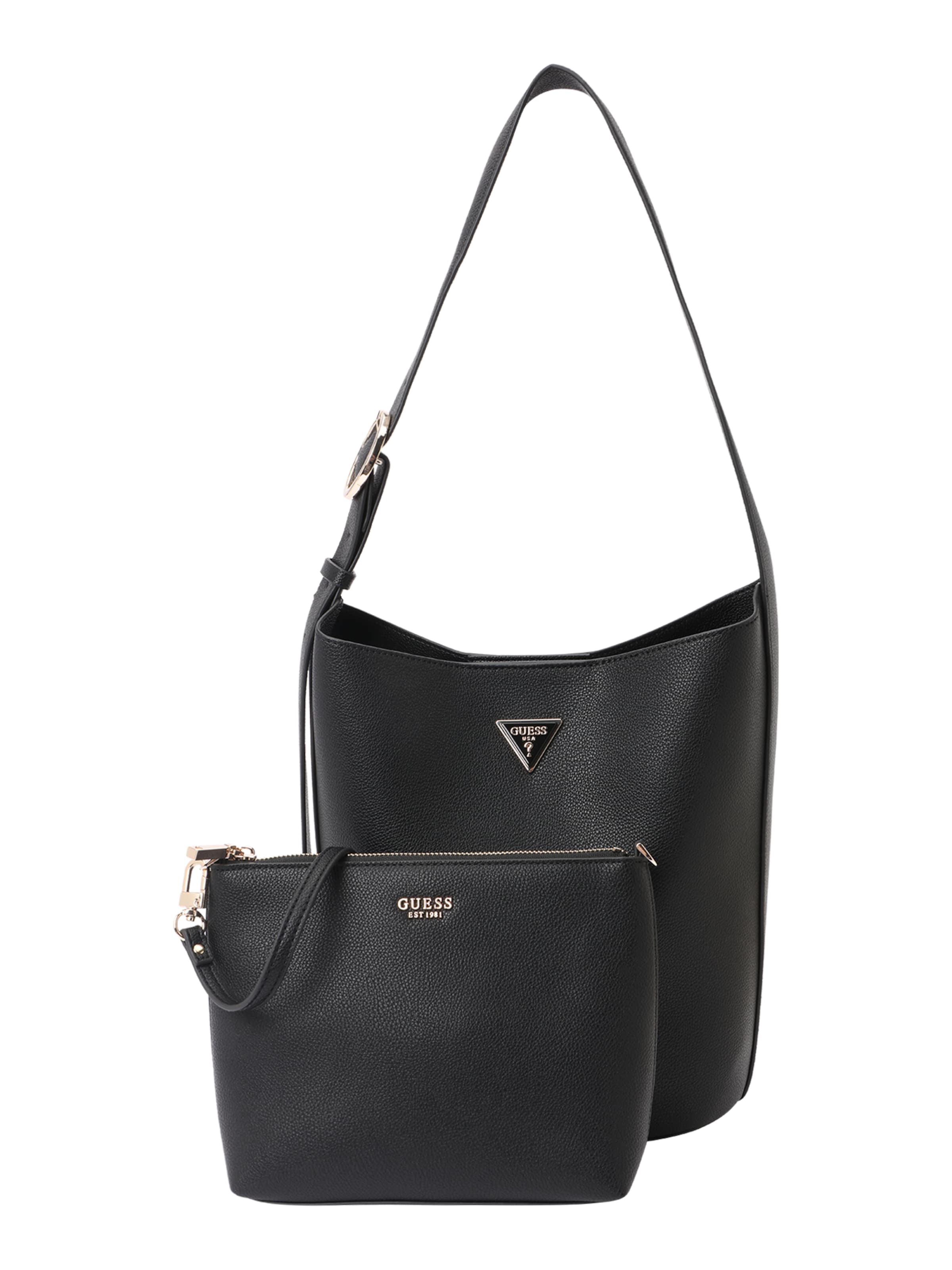 GUESS Τσάντα ώμου 'Meridian II Bucket' σε μαύρο