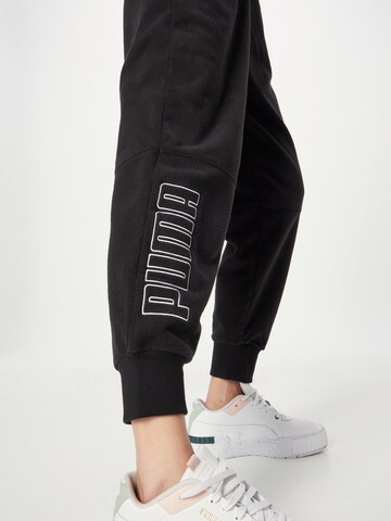 PUMA Tapered Sporthose in Schwarz